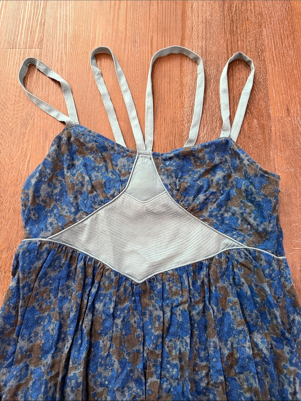 Free People Blue Floral Layered Strappy Dress - Picture 2 of 4